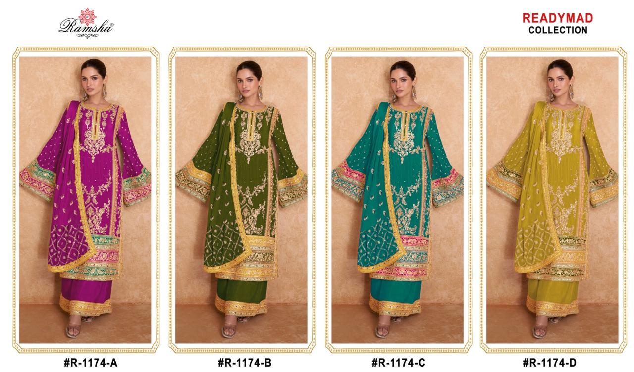 R 1174 Nx By Ramsha Pakistani Readymade Suits Wholesale Price In Surat
